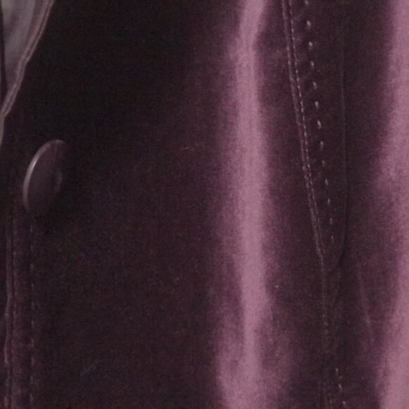 Coldwater Creek Classic Women Velvet Deep  Purple Lined Button Down Jacket - Picture 4 of 6